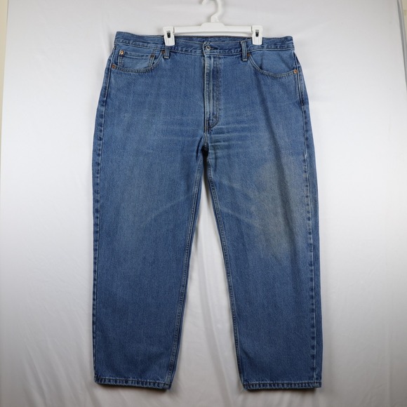 Levis 550 Jeans Mens 42x29 Relaxed Fit Tapered Leg Denim Medium Wash Classic - Picture 1 of 16